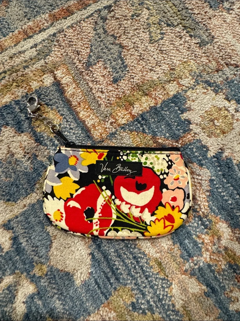 Vera Bradley Poppy Fields Cotton ID Zip Case
